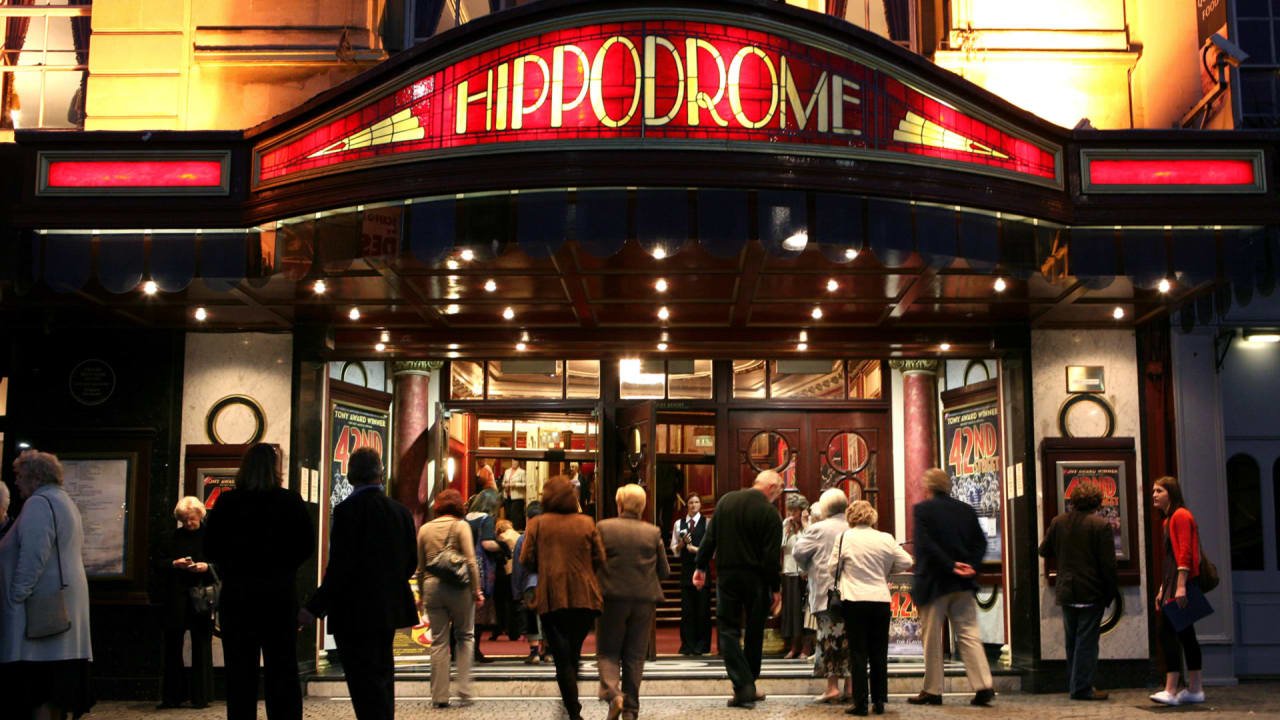 A crowd outside the hippodrome