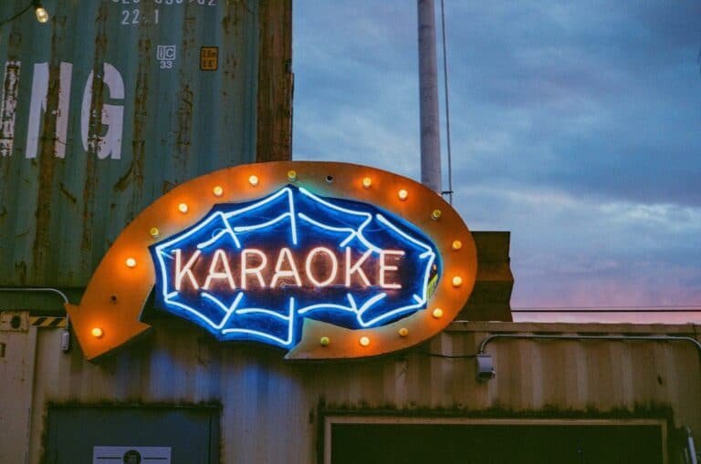 Karaoke sign on a building