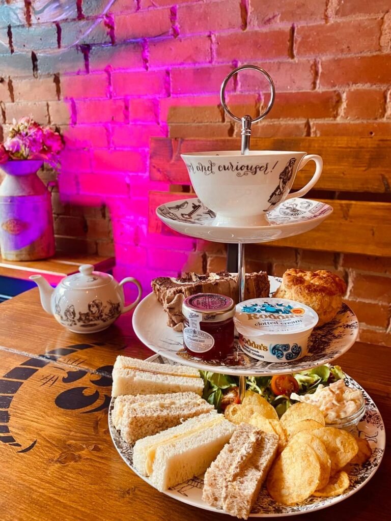 Array of delicious tea room snacks.