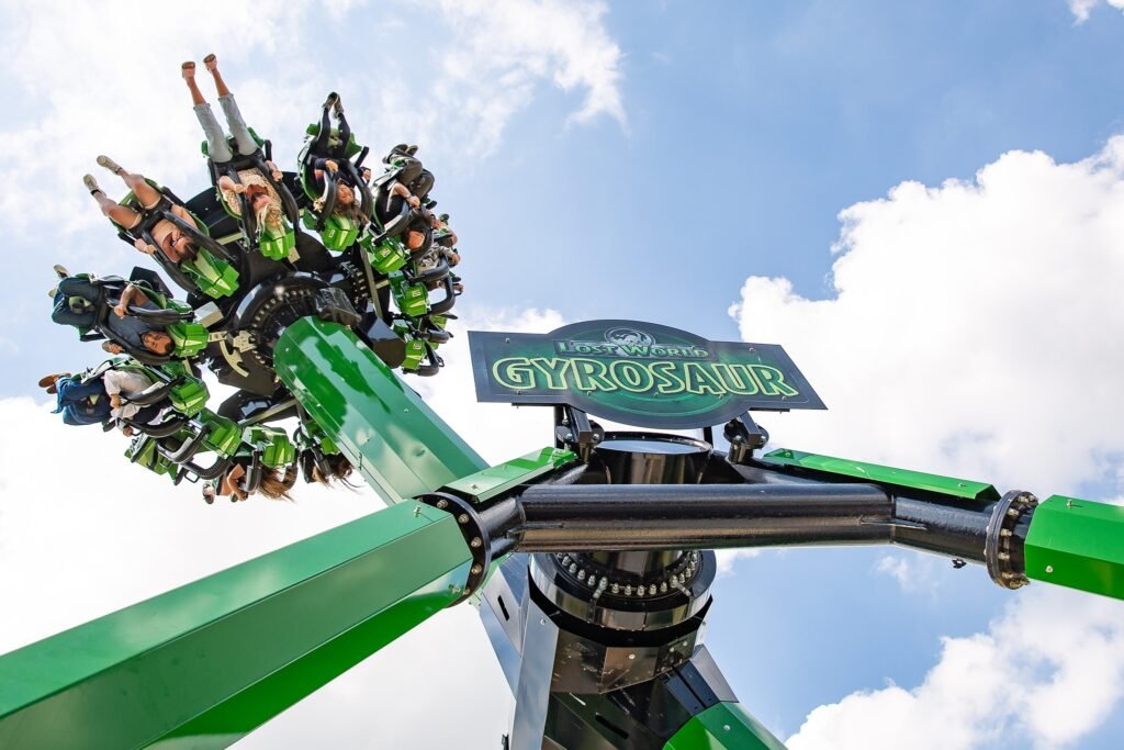 People on a ride in Gullivers theme park