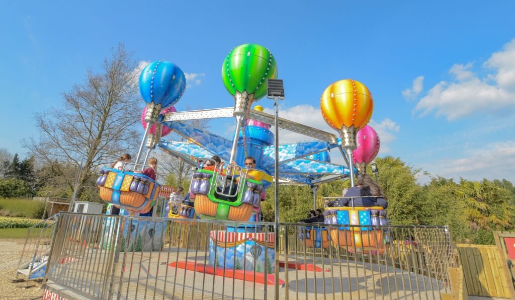 Colourful hot air balloon ride